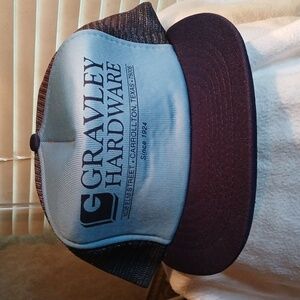 Vtg Gravley Hardware Carrollton TX Trucker Hat Mesh Snap Back NOS Blue